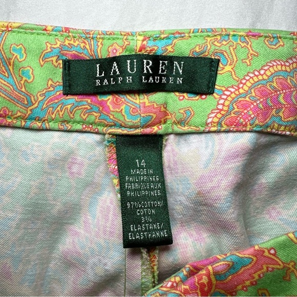 Lauren Ralph Lauren Chino Straight Leg Pants Floral Paisley Print Womens 14 - Picture 4 of 7